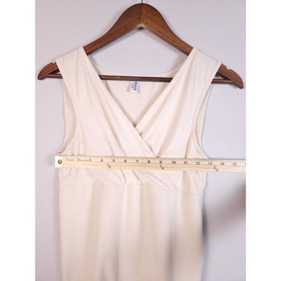 Wolford Tank Top Light Ivory Medium Basic Wrap Bust Slim Sleeveless Stretch - Picture 6 of 12